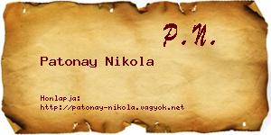 Patonay Nikola névjegykártya
